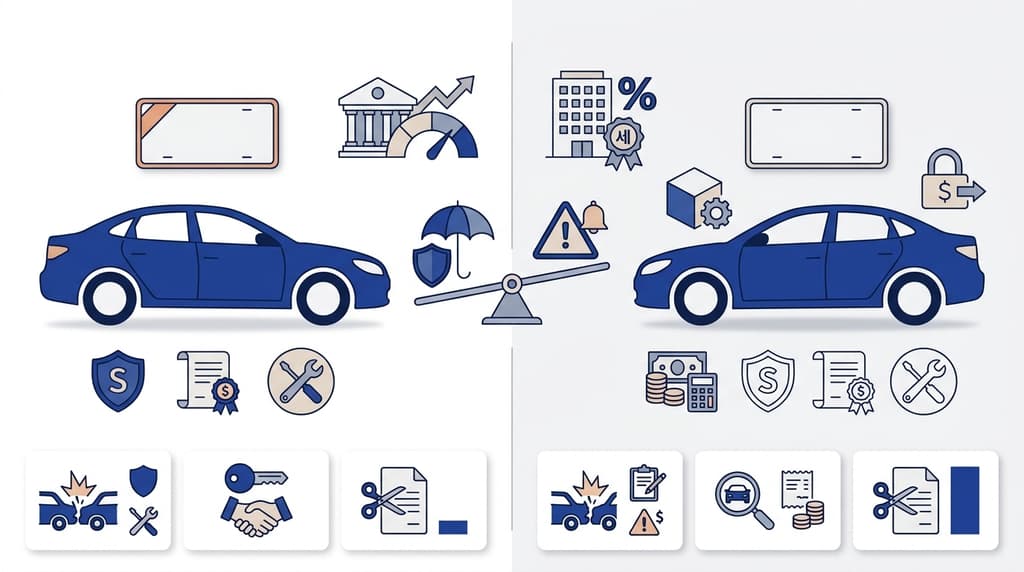장기렌트 운용리스 차이: 번호판·비용·리스크 3축, 사고·반납·중도해지 처리 (2026)